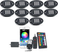 10 Pods RGB LED Rock Lights with APP/Double RF Remote Control for Cars Off Road SUV ATV UTV Vehicles Pack of 2 Z3706