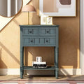 Ivory White Narrow Console Table with Three Storage Drawers and Bottom Shelf D53277
