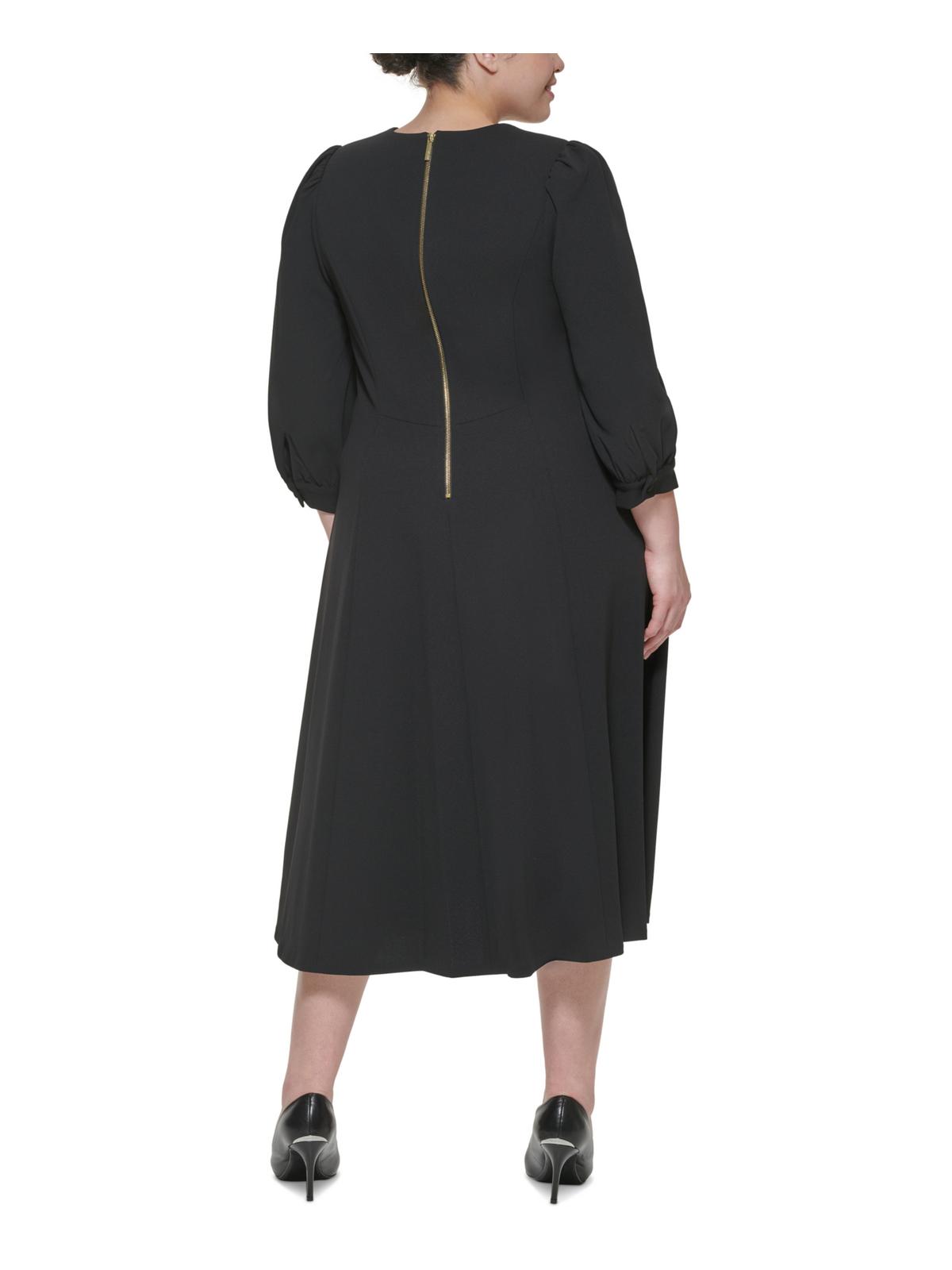Plus A-Line Calf Midi Dress E746432