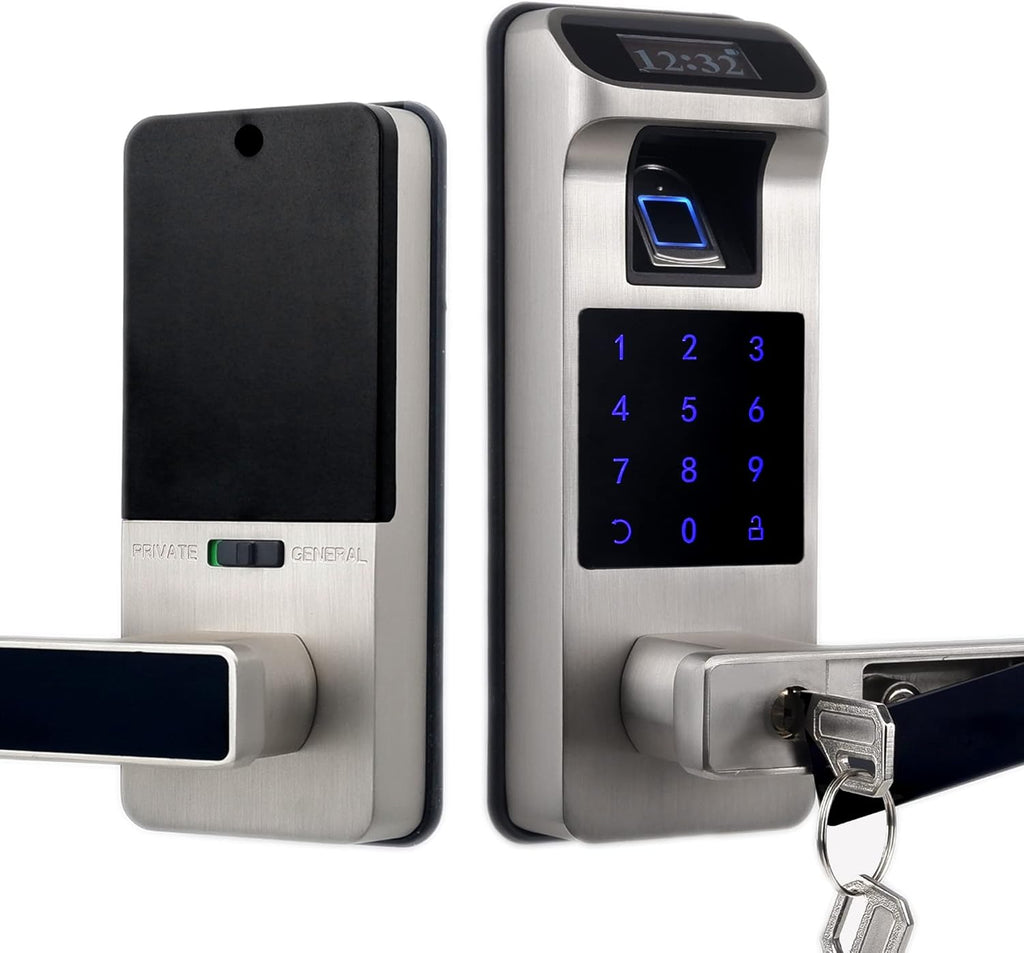 Fingerprint Door Lock with Touchscreen and OLED Display, Keypad, Passcode (Aged Bronze) Y6064