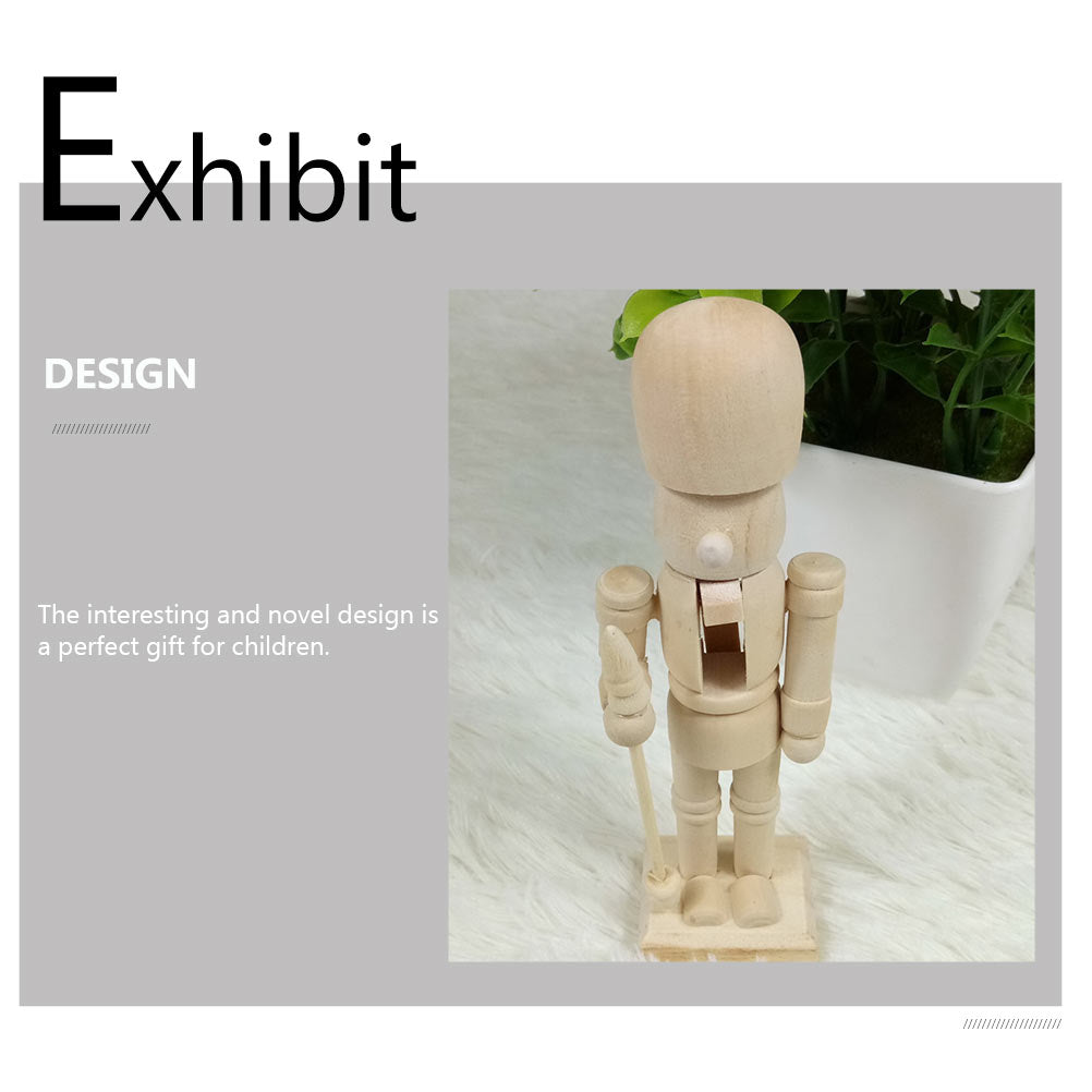 2 Pcs Wooden White Embryo Walnut Soldier Model Toys V9299
