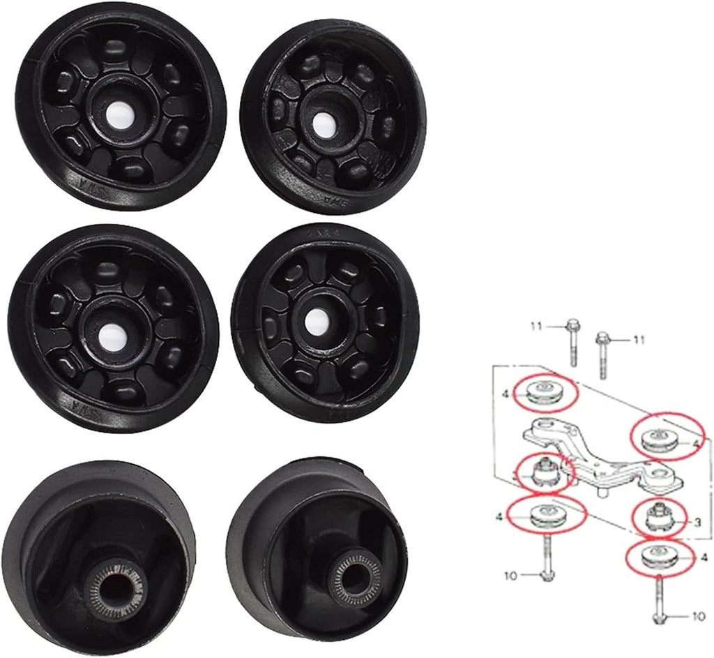 6-Pack Rear Differential Arm Mounting Bushing and Support Rubber Replacement for Honda CR-V Civic 1997-2012 Pack of 2 P13911