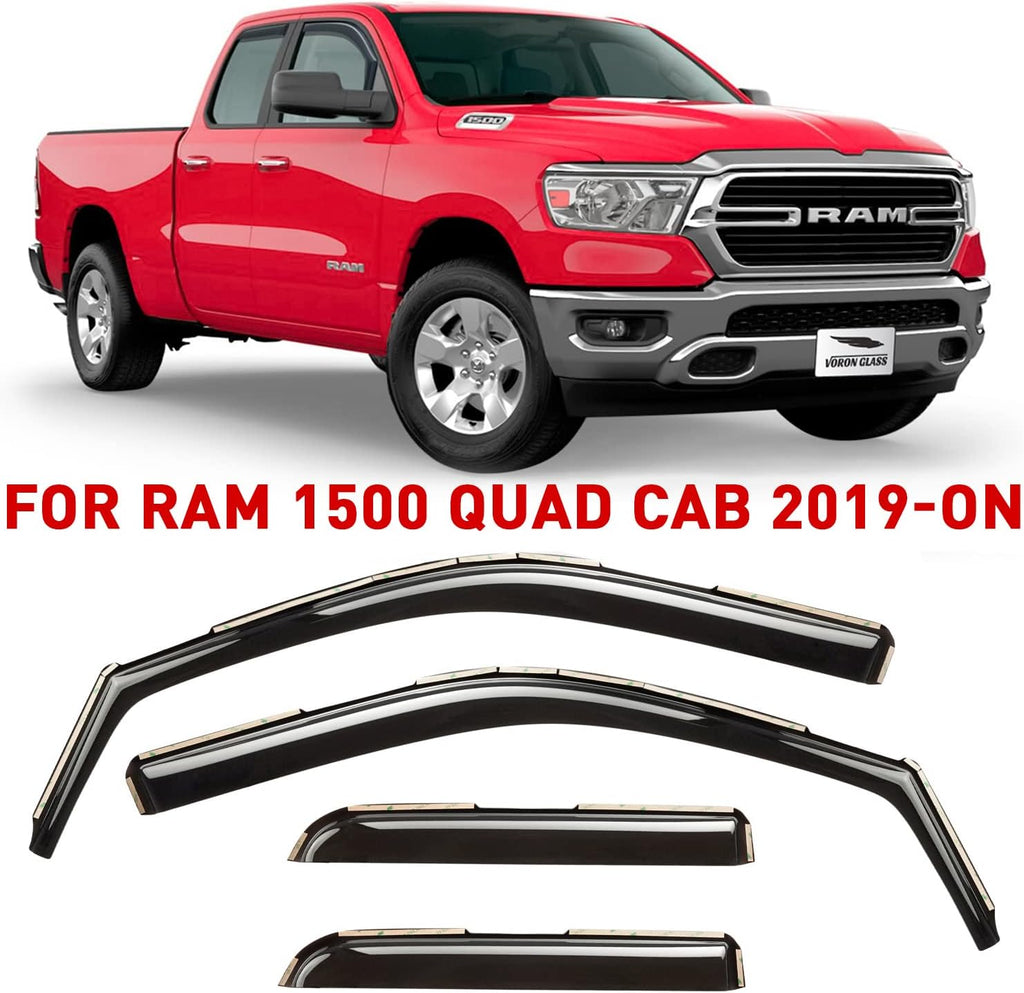 4 Pieces Glass Tape-on Rain Guards for Trucks L56556