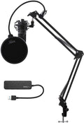 USB Microphone with Boom Arm, Shock Mount and Pop Filter (5 Items) L200225