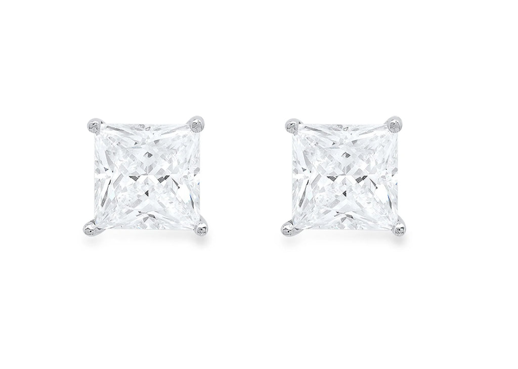 14K White Gold Solitaire Stud Earrings Y7151