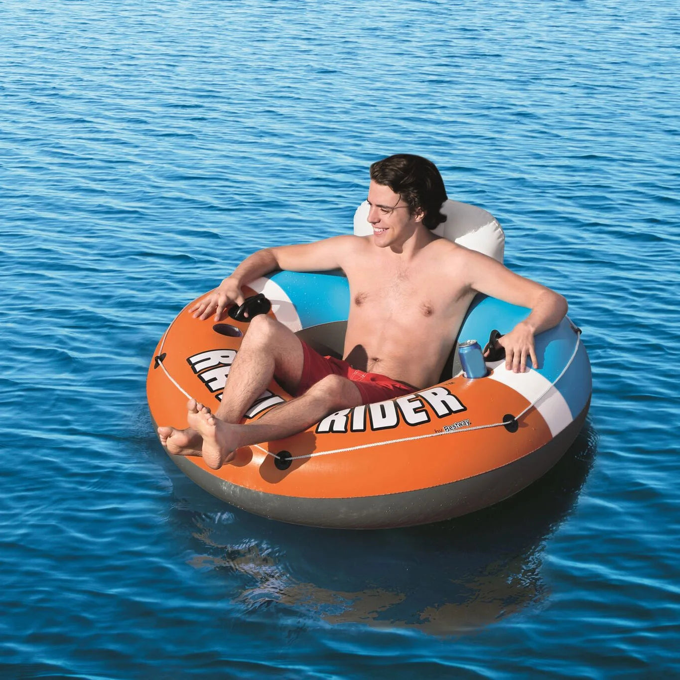 Orange Inflatable Pool Chair Tube (12 Pack) T40565