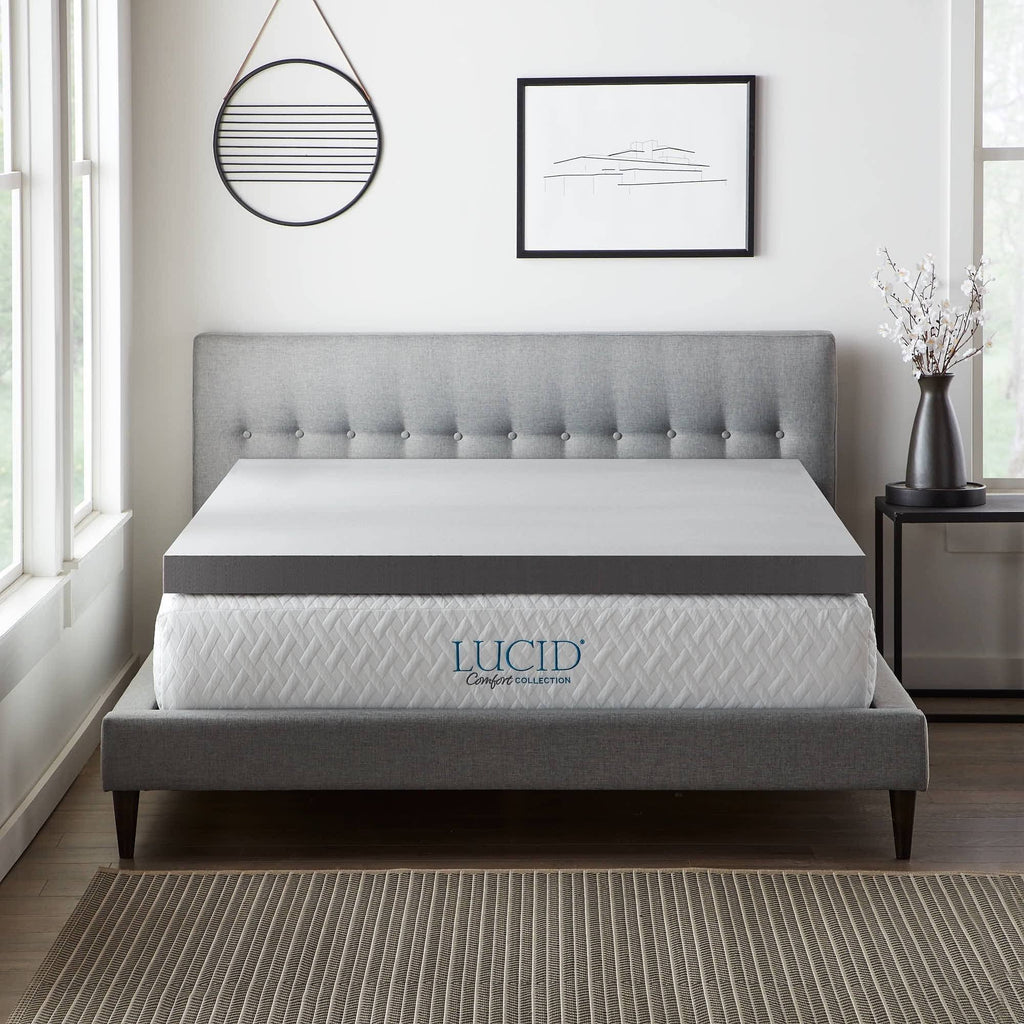 Gray Queen 4 inch Memory Foam Topper U20895