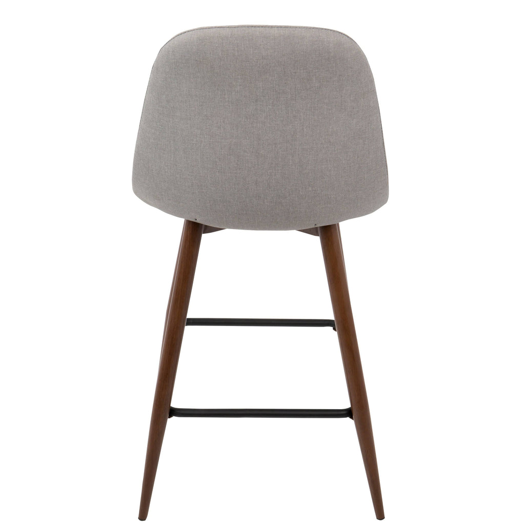 Walnut Metal Charcoal Fabric Counter Stool Set of 2 W738