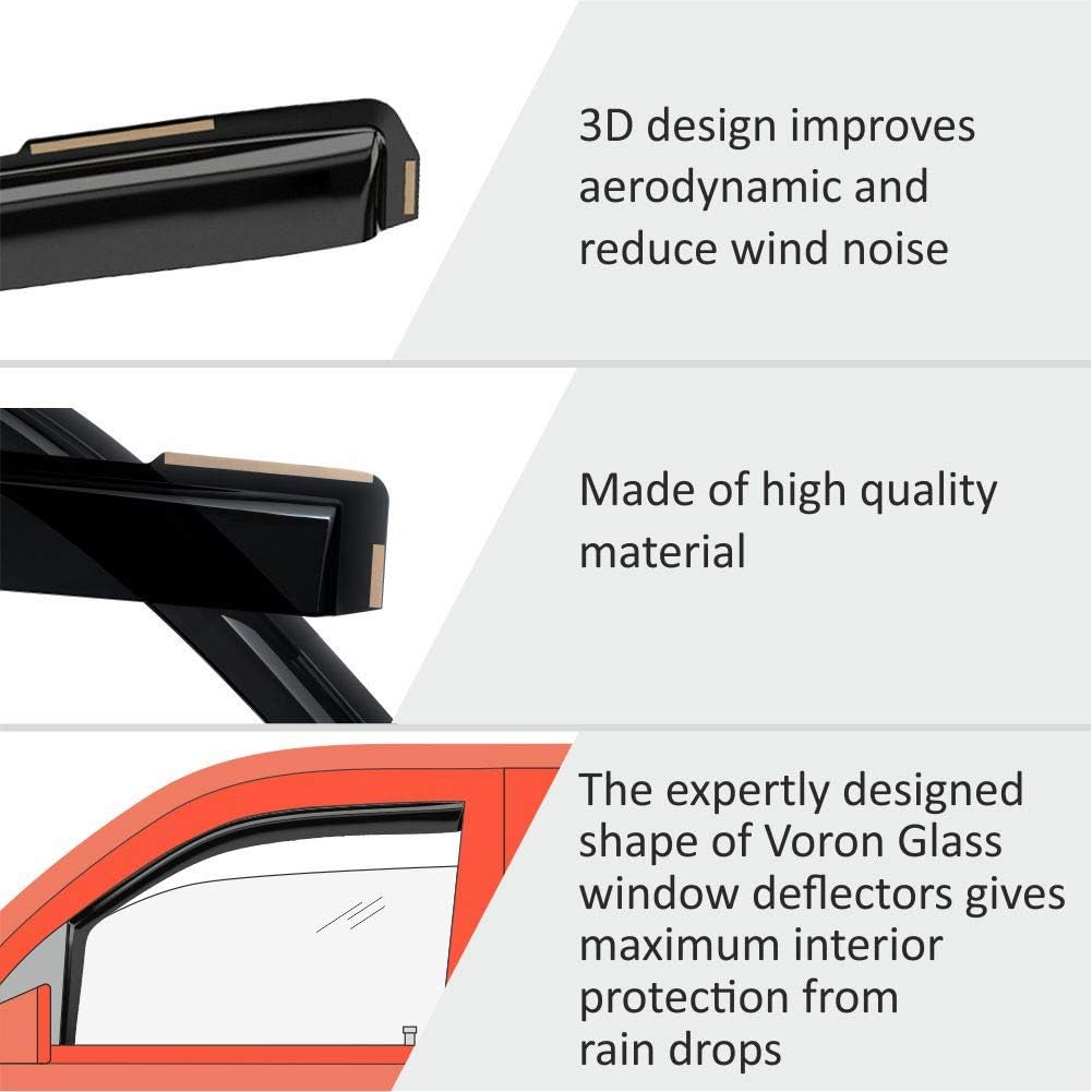 4 Pieces Glass Tape-on Rain Guards for Trucks L56556