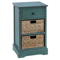 Blue 3-Drawer Wood Side Table Nightstand G4864