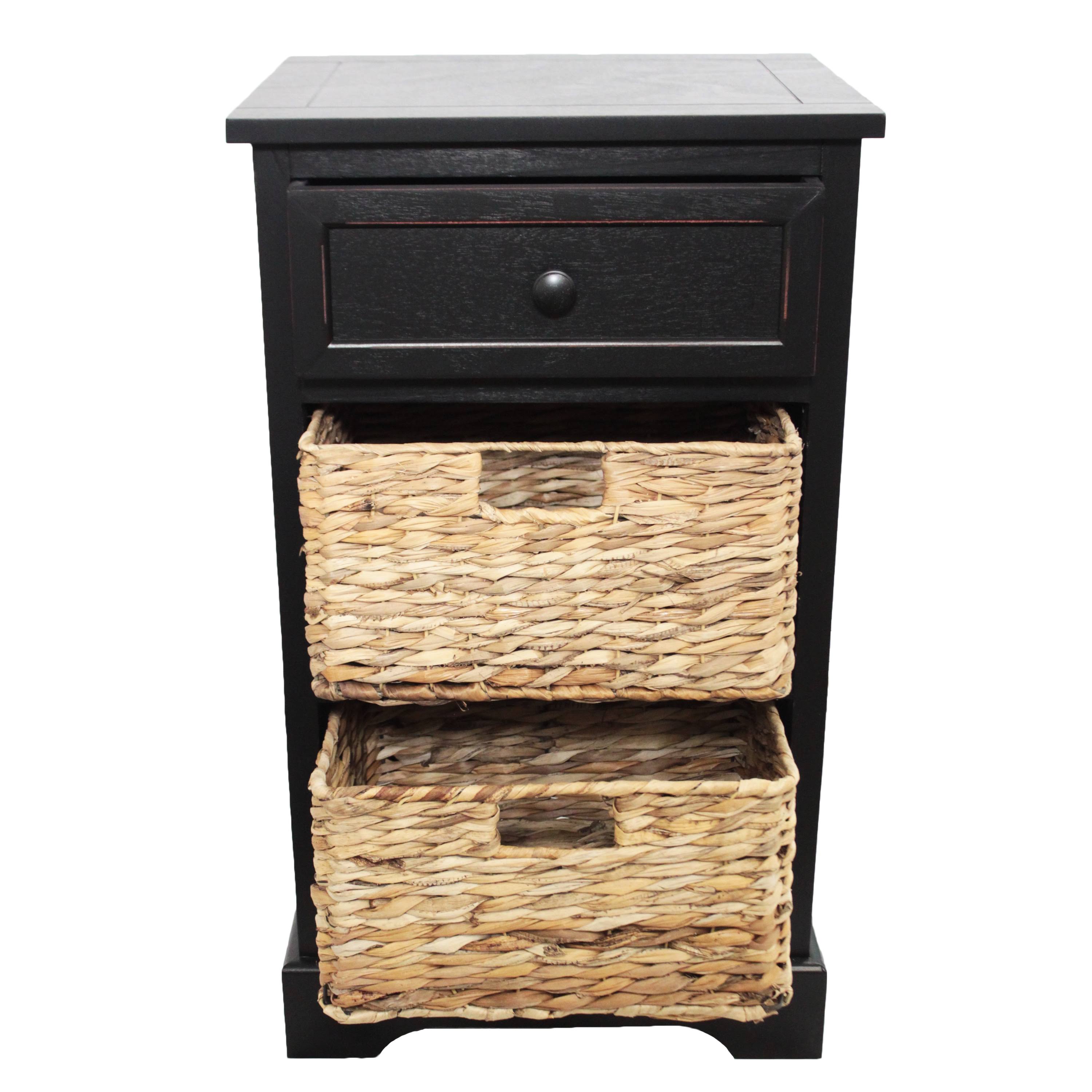 Blue 3-Drawer Wood Side Table Nightstand G4864