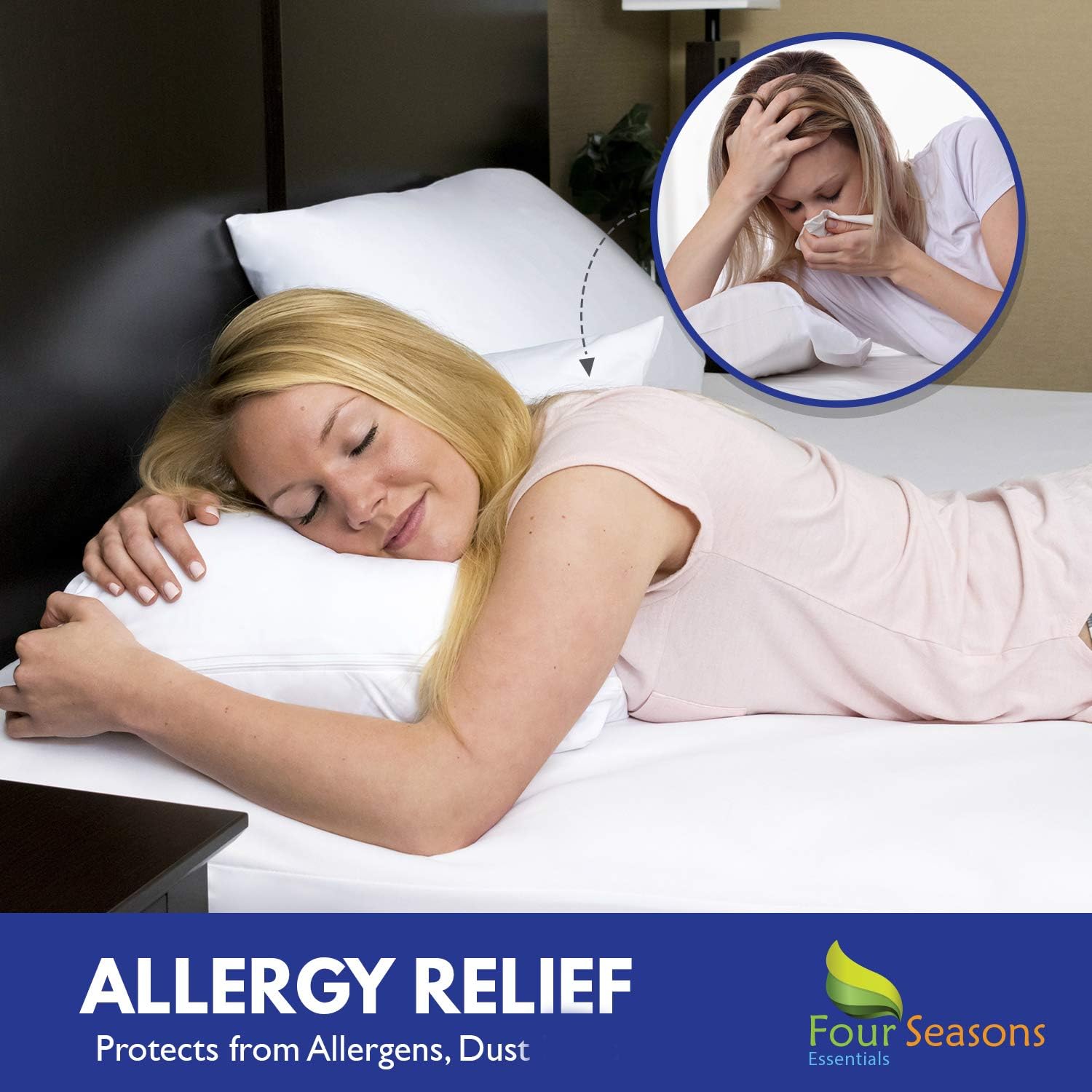 Full Size Zippered Waterproof Cotton Terry Mattress Protector G663