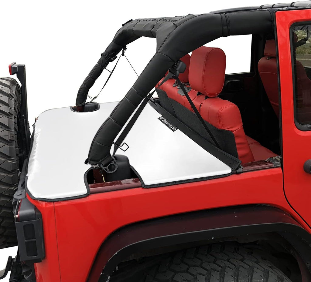 Black Vinyl Tonneau Cover for Jeep 2 Door Rear Trunk Cargo I1827