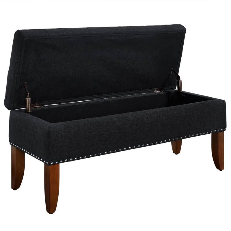 Tufted Storage Bench in Charcoal Black Y8297