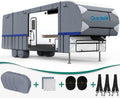 5th Wheel RV Cover with 2 Windproof Straps and 4 Tire Covers K64949