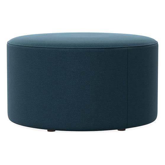 Petrol Performance Velvet Ottoman H27677