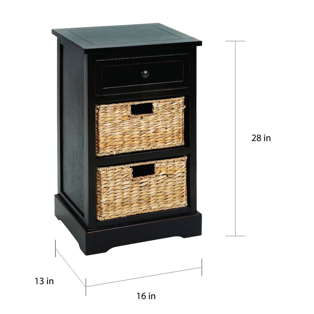 Blue 3-Drawer Wood Side Table Nightstand G4864
