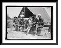 Historic Framed Print, U.S. Army group of soldiers in front of tent, 17-7/8" x 21-7/8" T455452