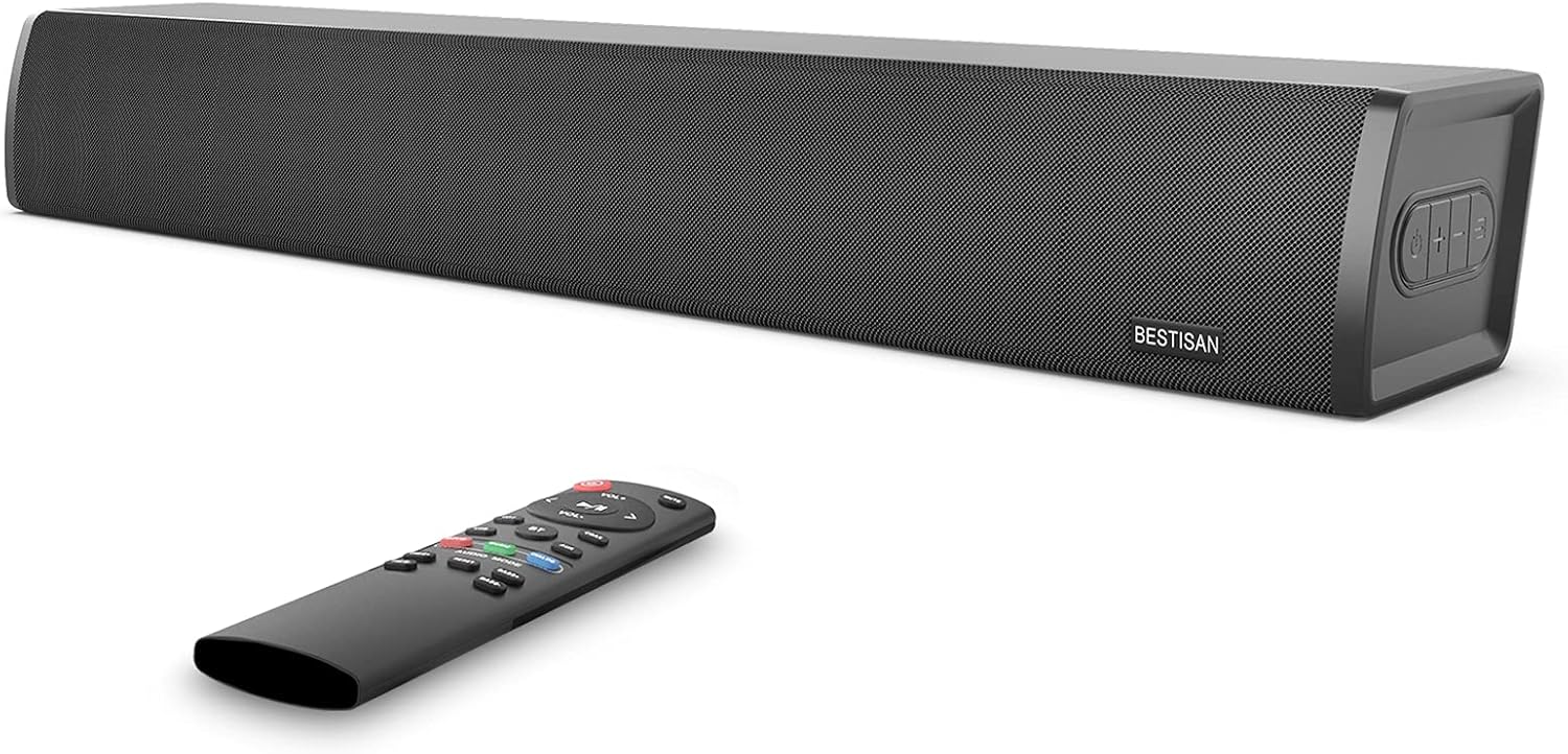 Sound Bar with Built-in Subwoofer, Bluetooth 5.0, 24-Inch E9333