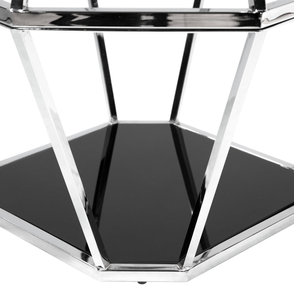 Chrome Glass Top End Table U240