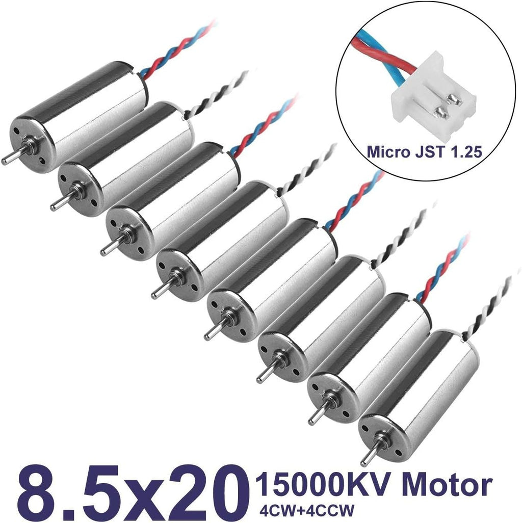 8pcs 8.5x20mm 15000KV Brushed Coreless Motor with JST-1.25 Connector G51515
