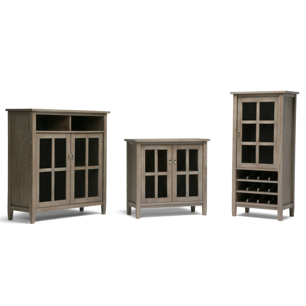 Rustic Natural Aged Brown Solid Wood Low Storage Cabinet S825643