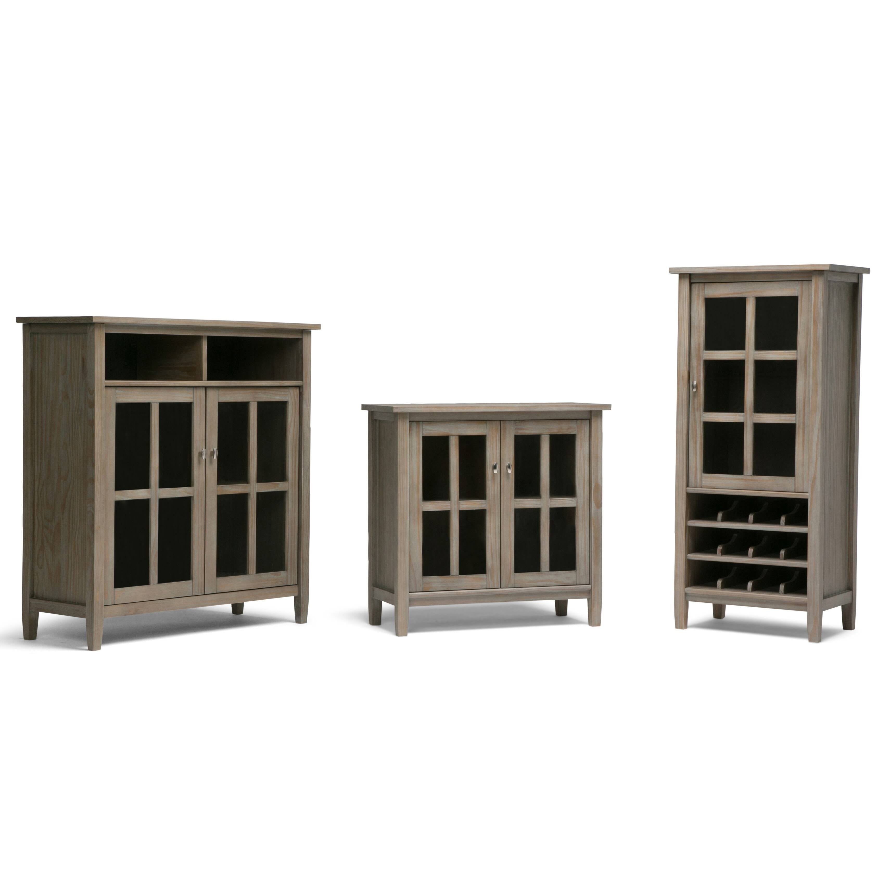 Rustic Natural Aged Brown Solid Wood Low Storage Cabinet S825643