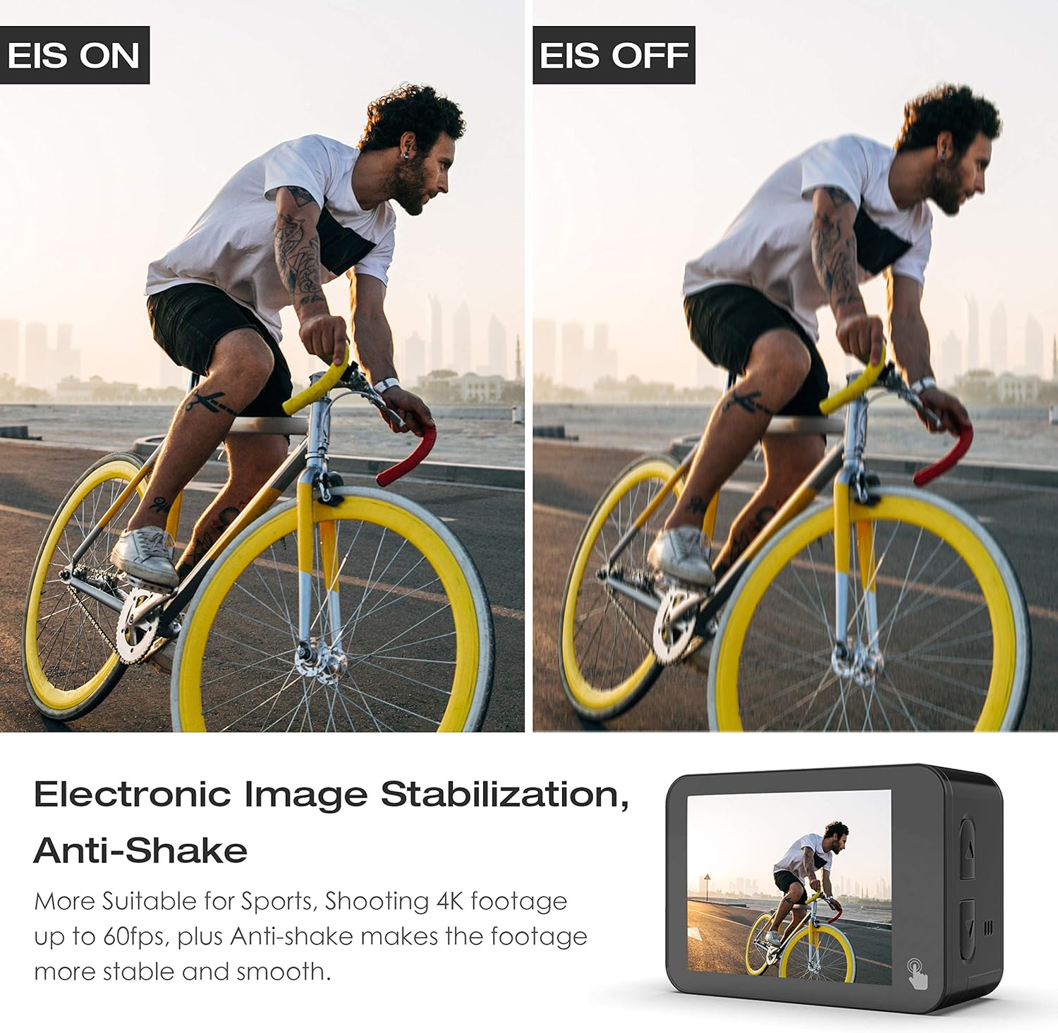 4K 60FPS 20MP Waterproof Action Camera with Touch Screen and 2 Batteries G606