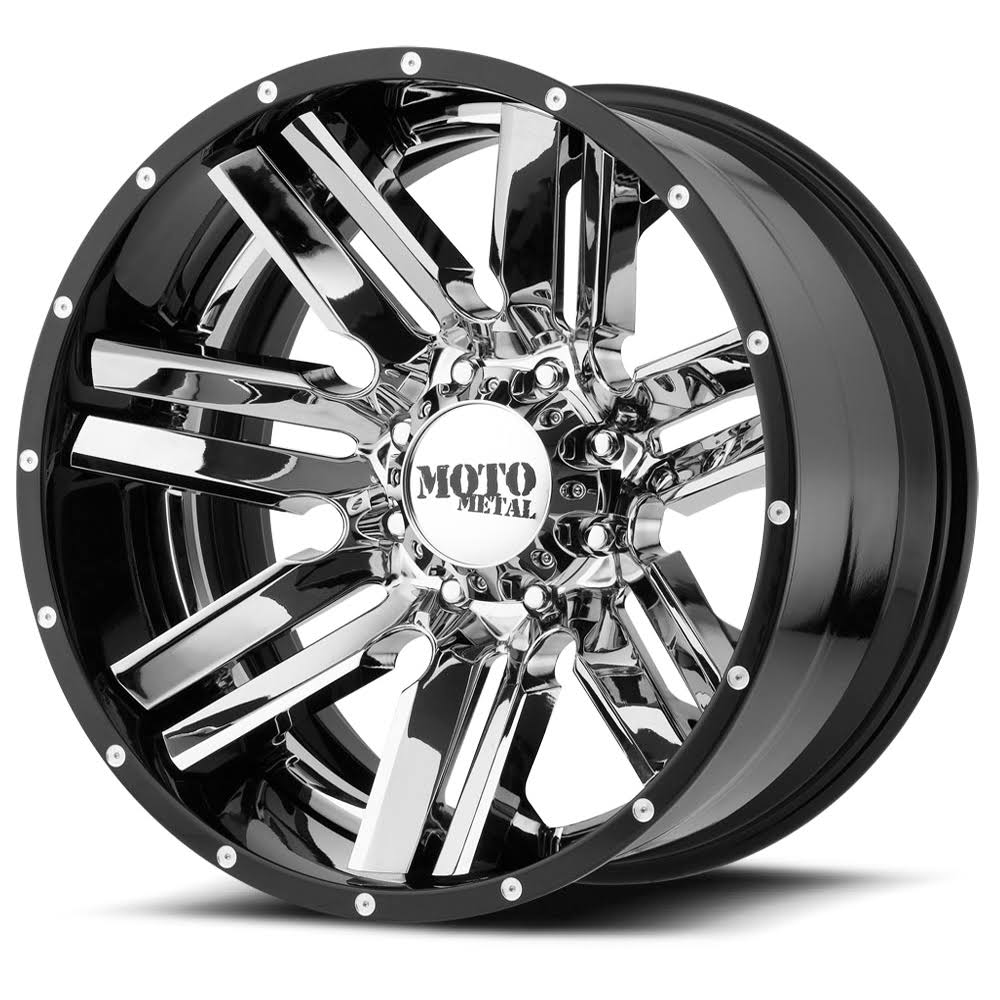22x10 Chrome Wheel Rim with Black Lip K537