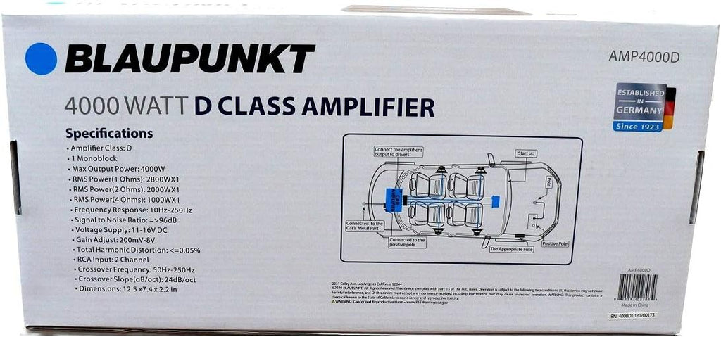 4000W Max 1-CH Monoblock Class D Car Audio Amplifier K990
