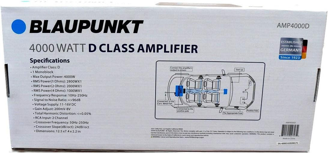 4000W Max 1-CH Monoblock Class D Car Audio Amplifier K990