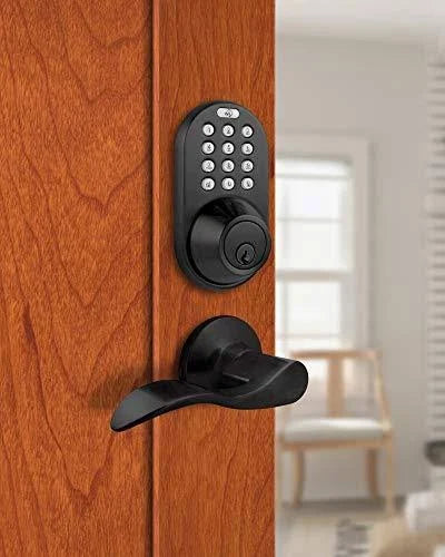 Oil Rubbed Bronze Electronic Touchpad Deadbolt Lever Combo R60652
