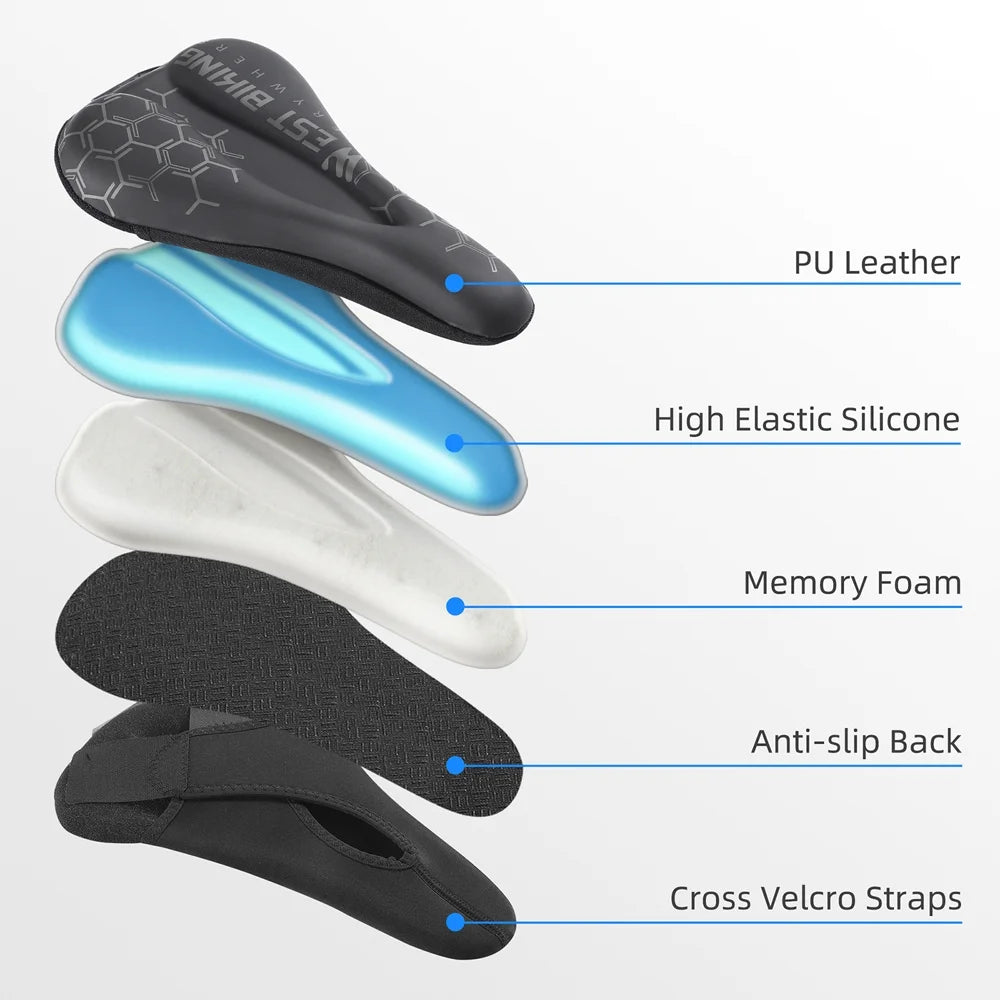 Thickened Breathable Bike Saddle Cover with Soft Silicone Pad Z778957