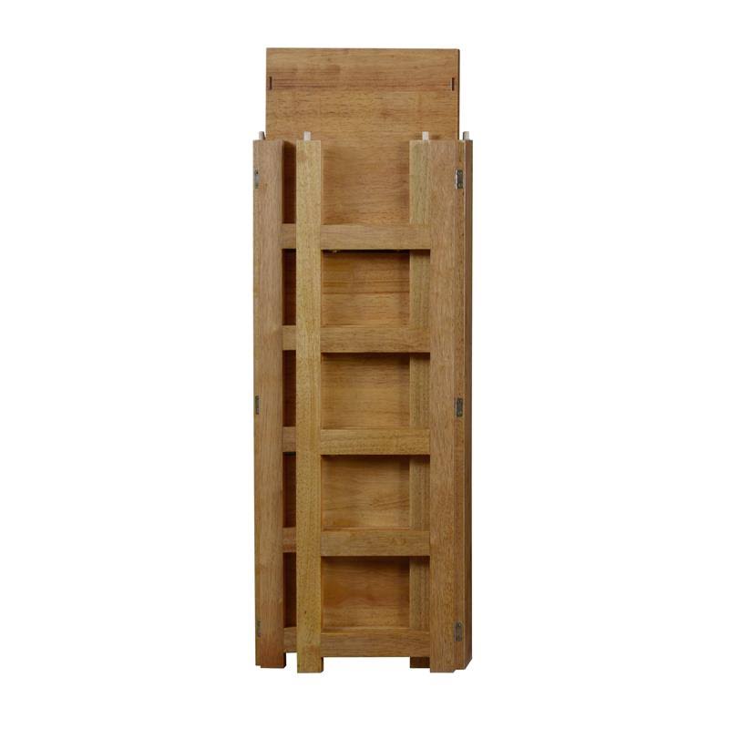 Medium Oak Grey Square Folding Bookcase with Fabric Bins S48581