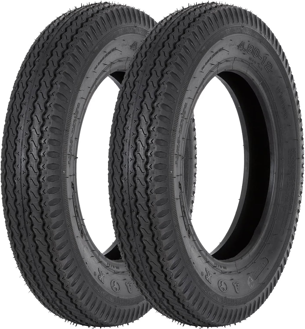 Set of 2 Utility Trailer Tire 4.80-12 Load Range C B4128