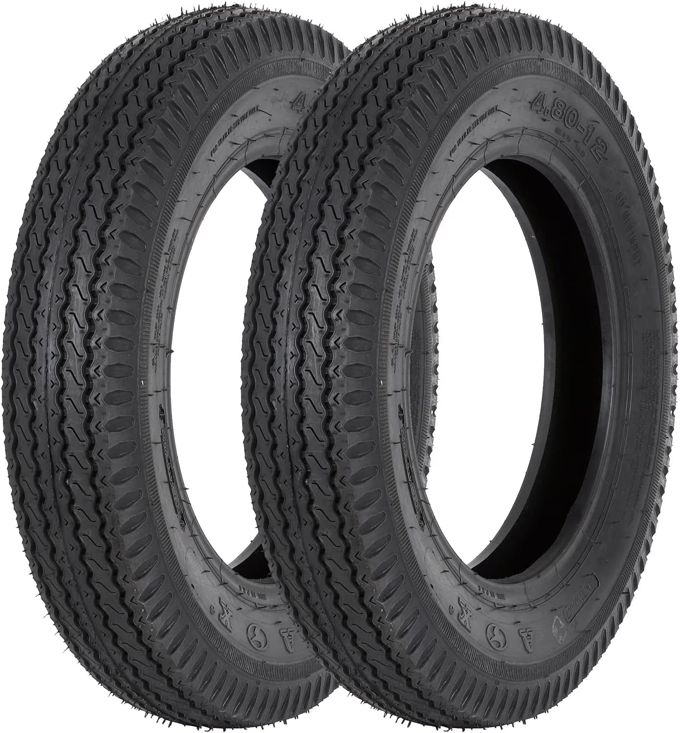 Set of 2 Utility Trailer Tire 4.80-12 Load Range C B4128