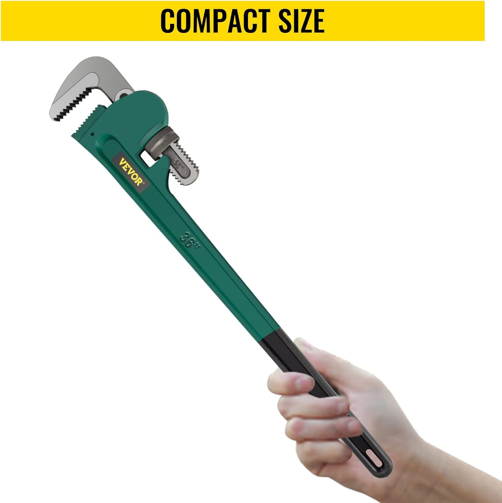 36-Inch Aluminum Straight Pipe Wrench Adjustable Heavy Duty 5” Jaw Capacity Pack of 2 O29926