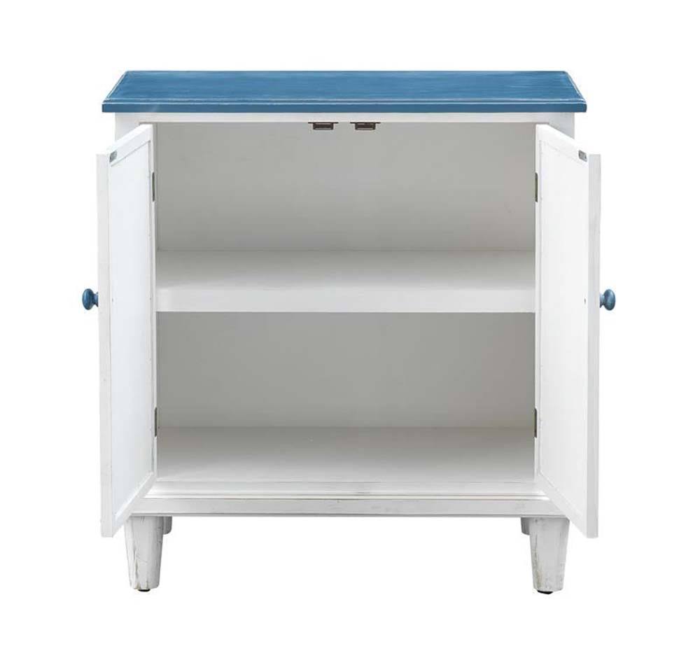 Blue White Two Door Cabinet X60075