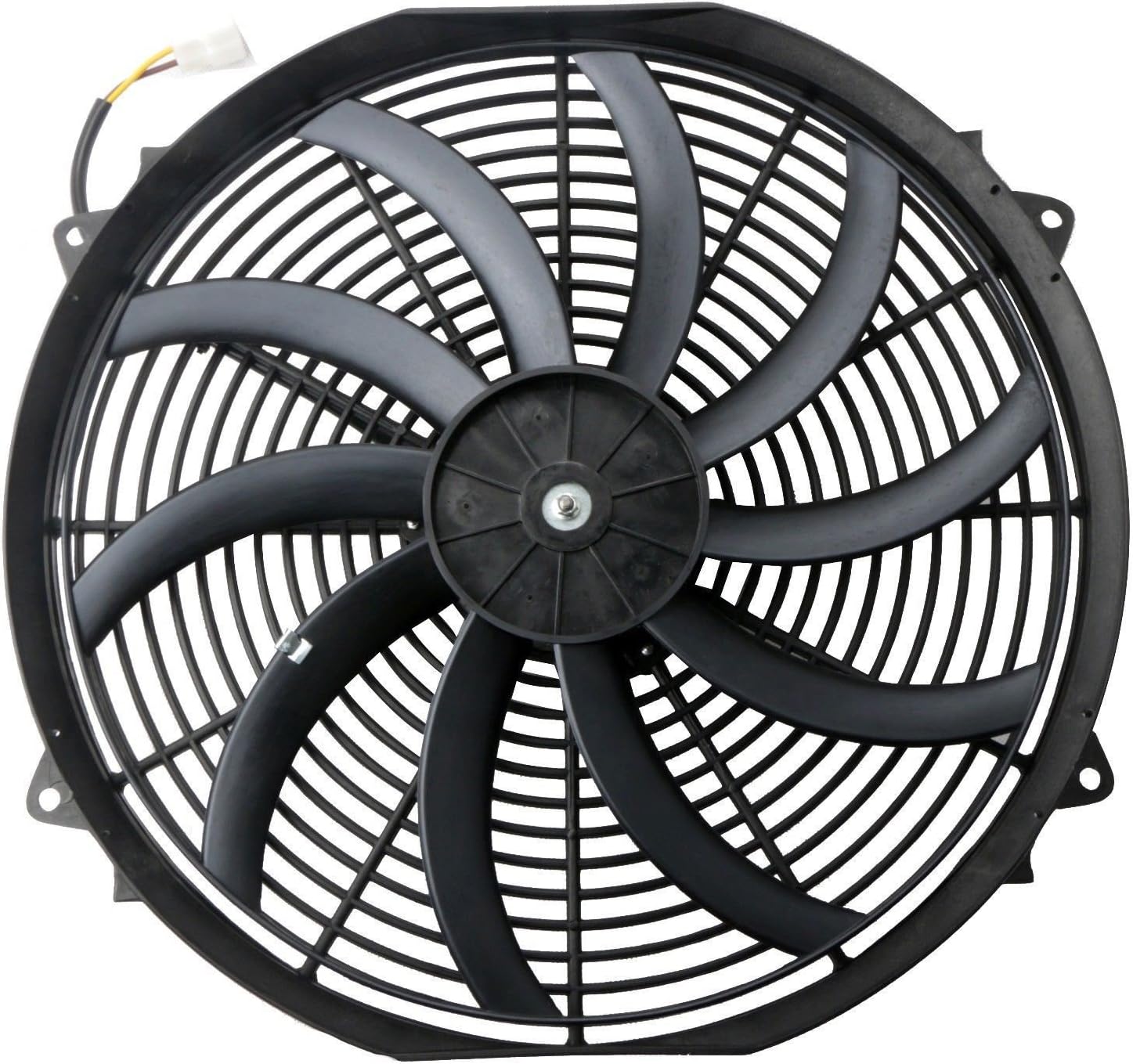 Black Universal Electric Radiator Slim Fan 12V 16 Inch X2 Pack of 2 U225