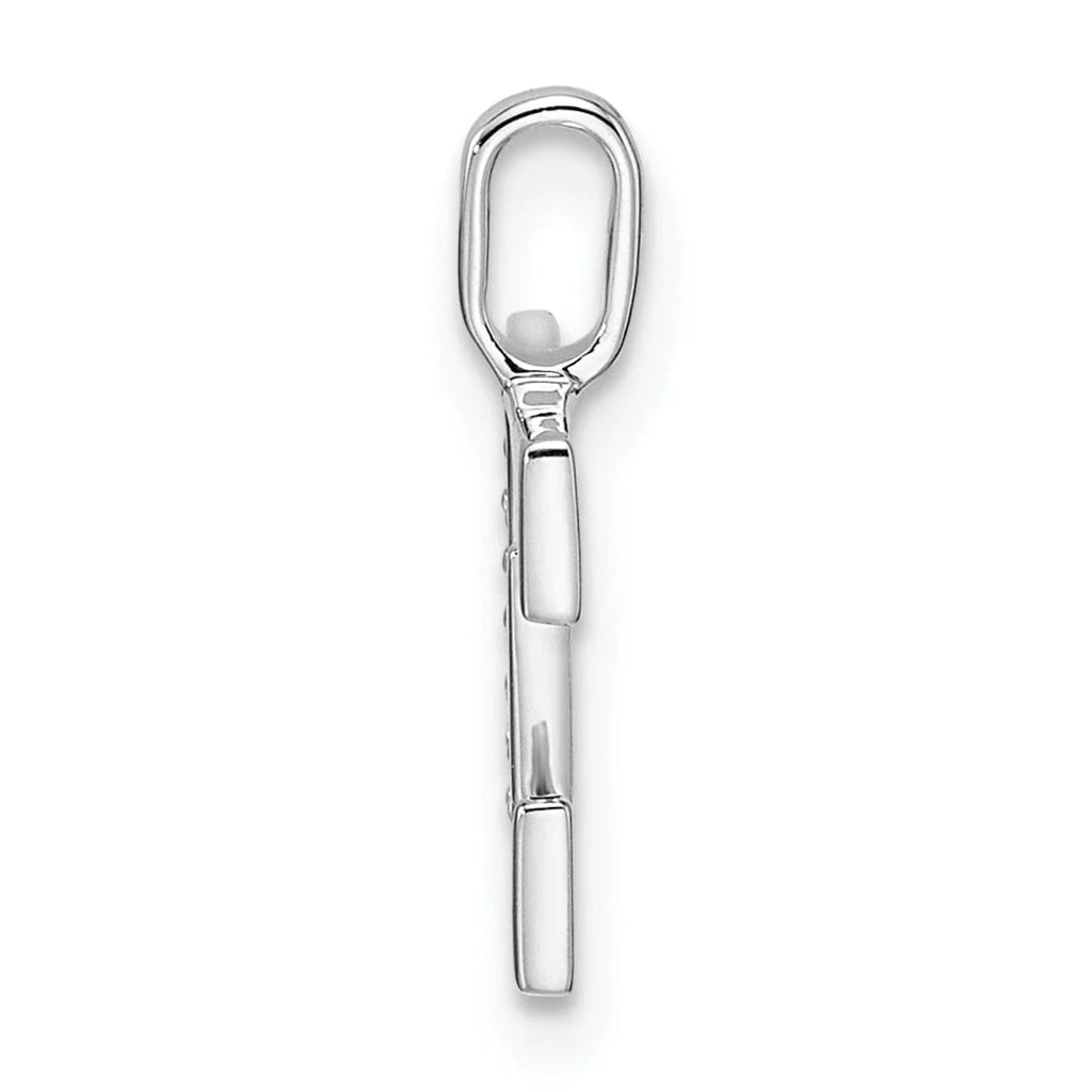 14K White Gold Diamond Letter E Initial Pendant E7194