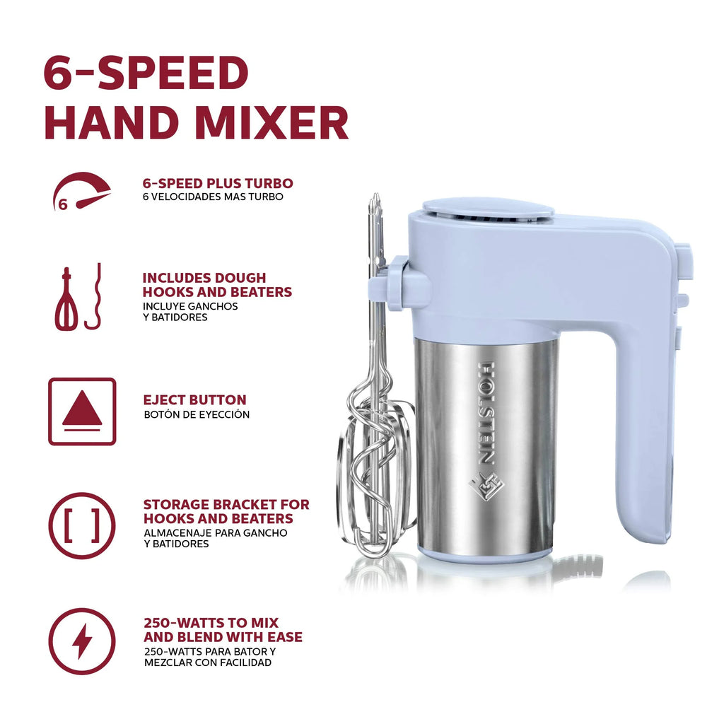 6-Speed Hand Mixer with Dough Hook and Flat Beater P589167