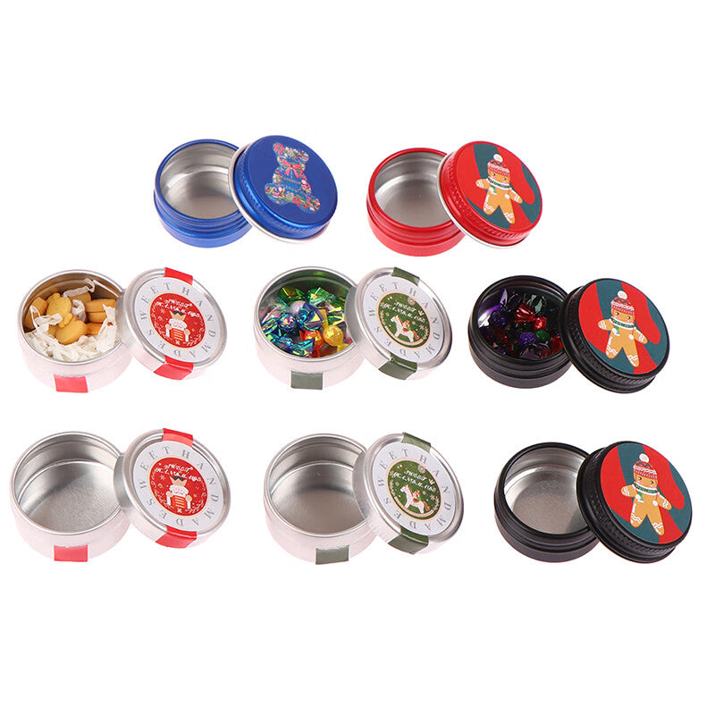 1:12 Dollhouse Miniature Christmas Cookies Tin Box Decor Toy J40387