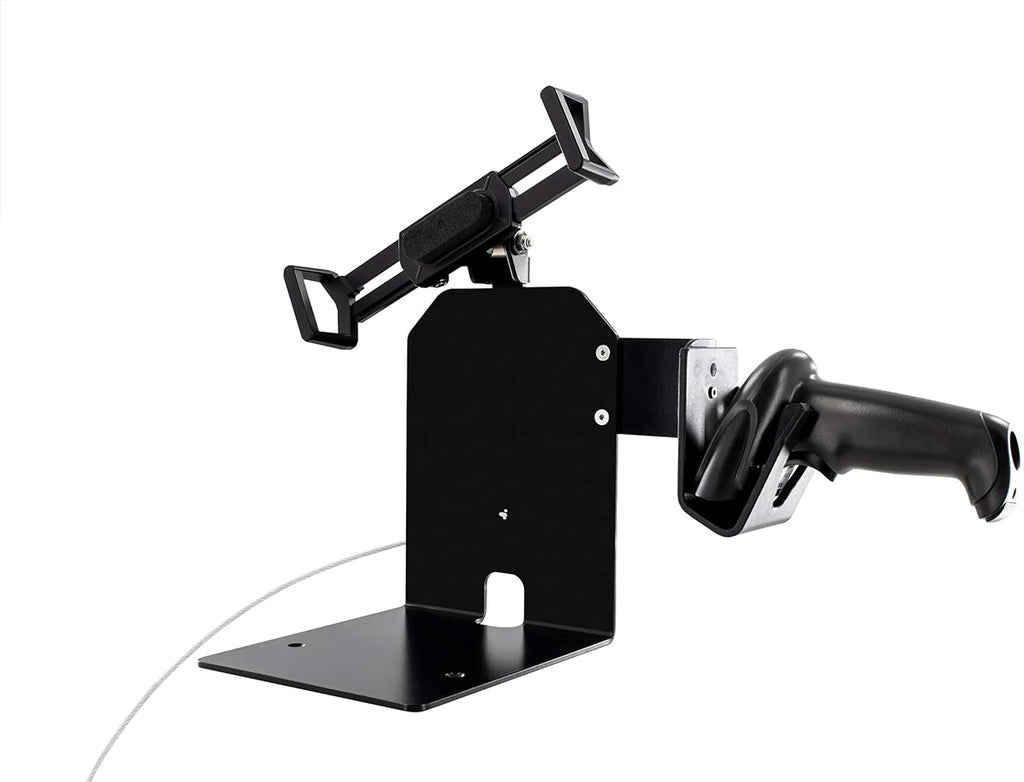 Universal Holder POS Station with Printer Stand & Magnetic Scanner Holder for 7”- 13” Tablets Y8588