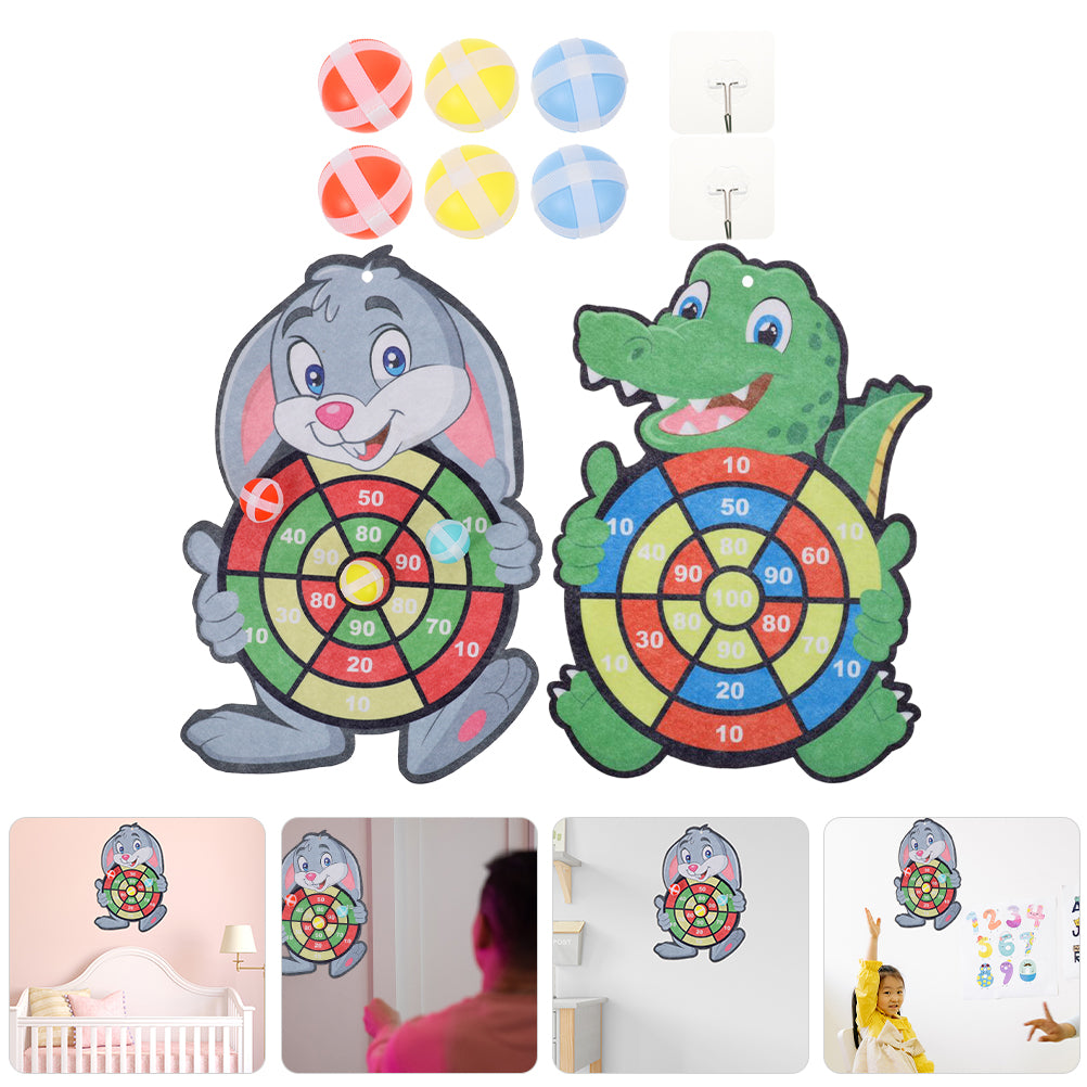 2 Sets Dart Board Game with Sticky Balls R99257
