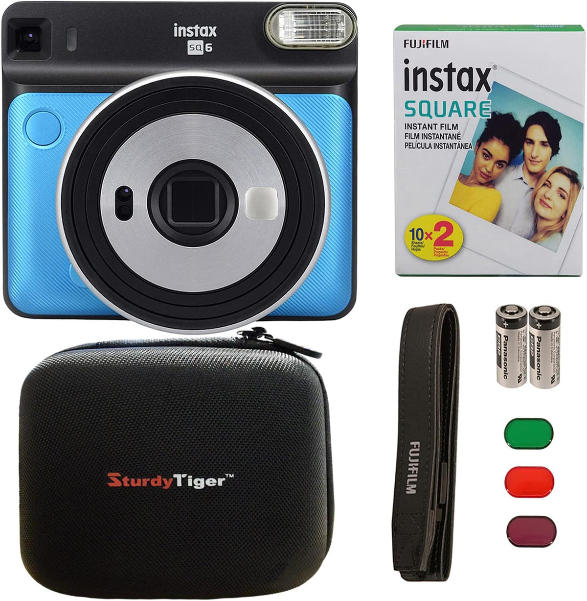 Instax Square SQ6 Instant Film Camera Bundle with 20 Sheets Instant Film and Travel Case I185744