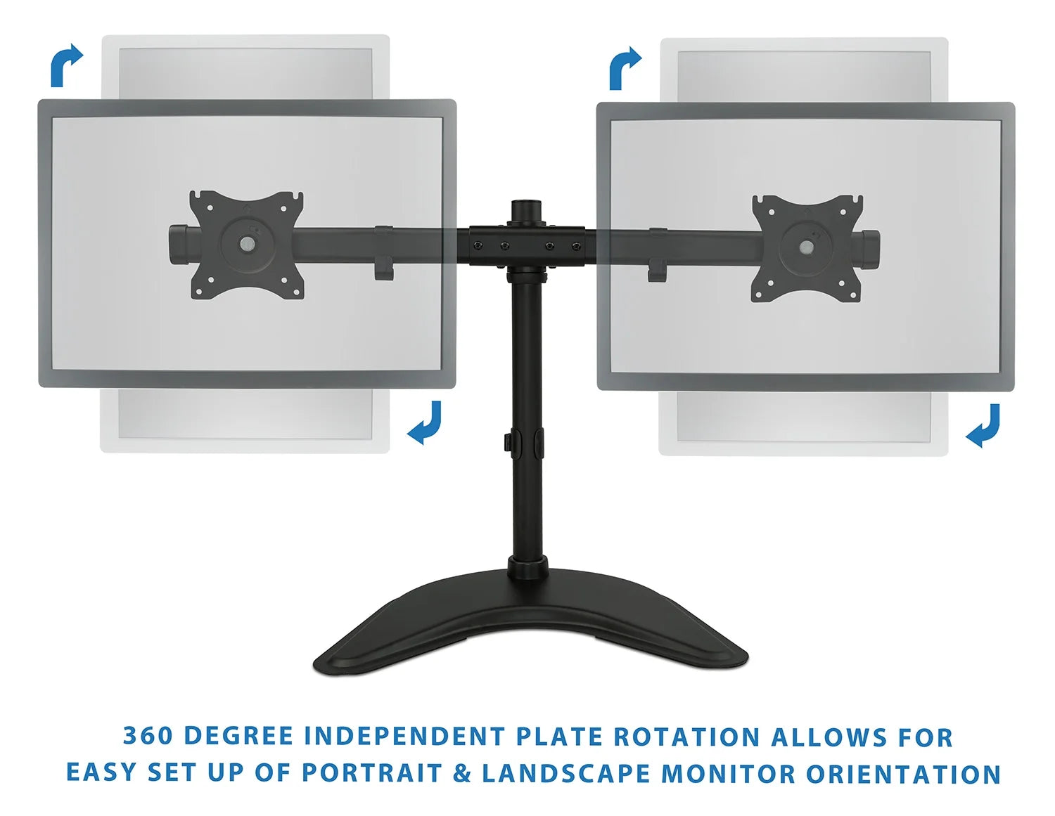 Free Standing Dual Monitor Stand for Two 19-27 Inch Computer Screens D4564