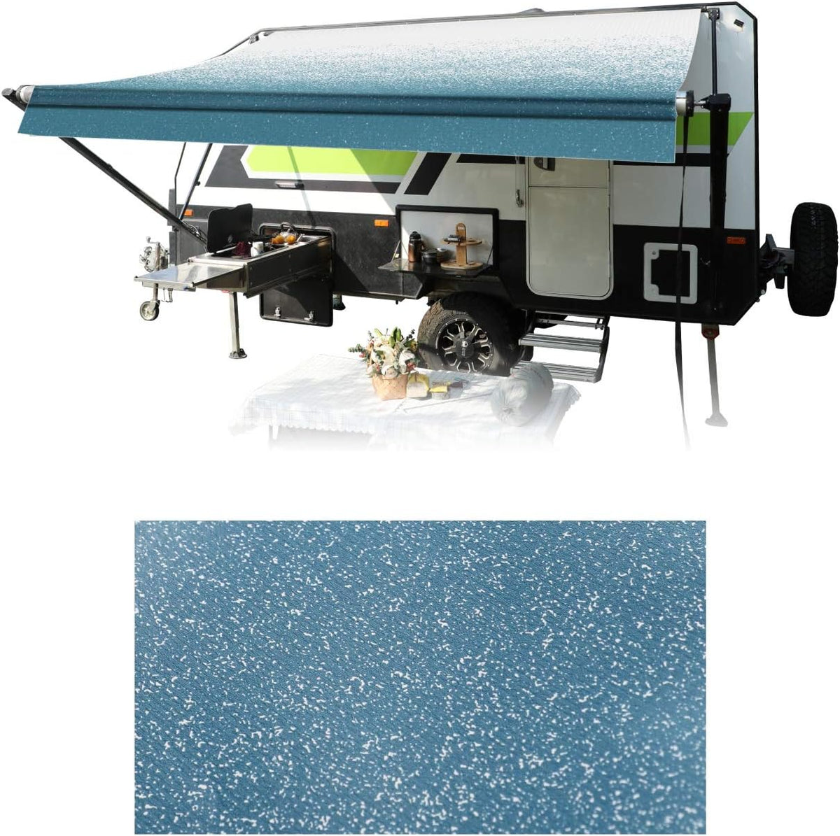 RV Awning Fabric Replacement Gray Vinyl U63775