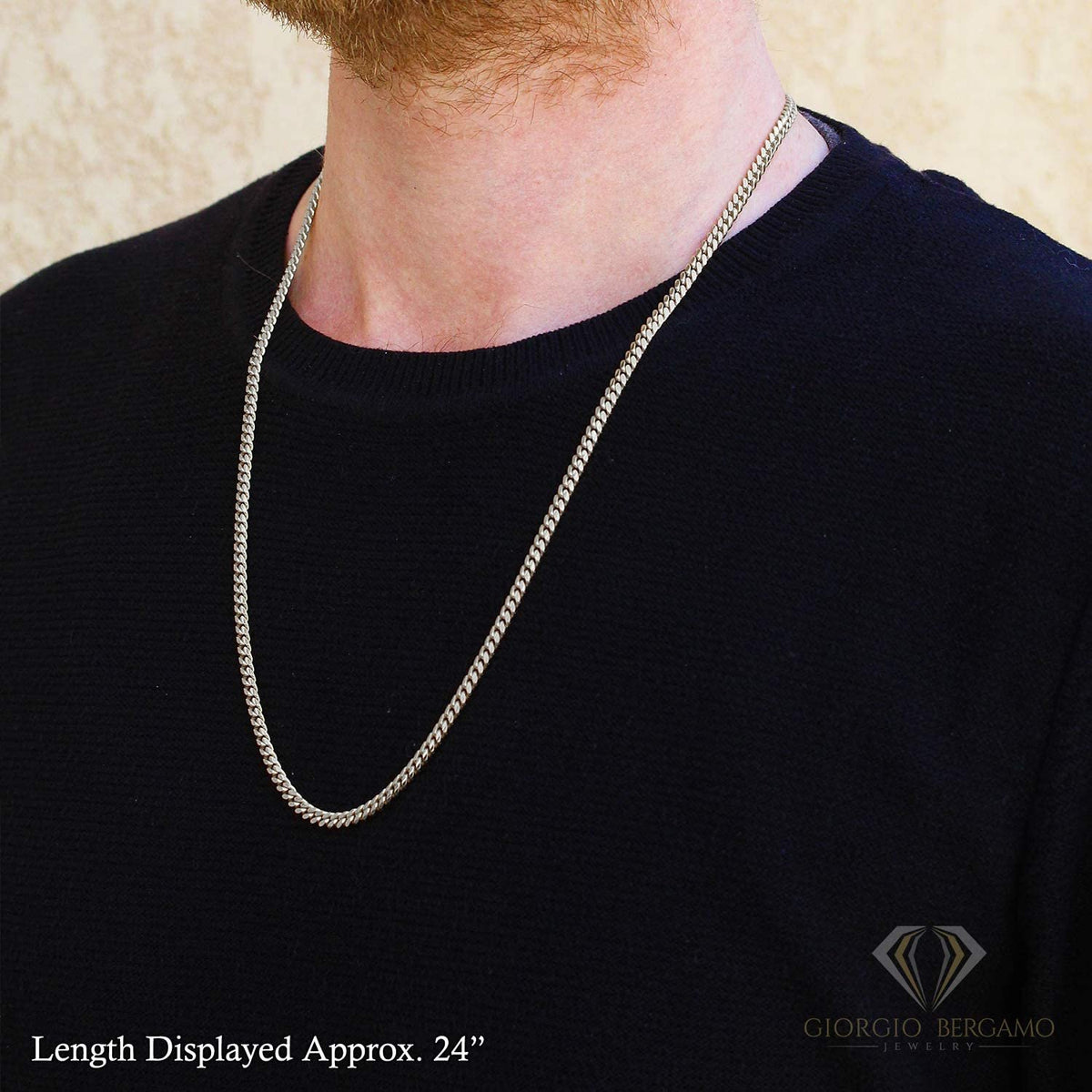 Italian Sterling Silver Miami Cuban Chain Necklace P60056