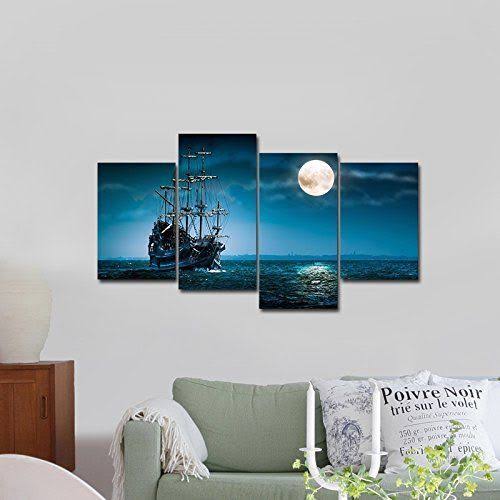 4 Piece Framed Seascape Artwork F810