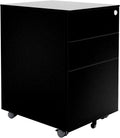 White Three Drawer Filing Cabinet with Rolling Casters D252